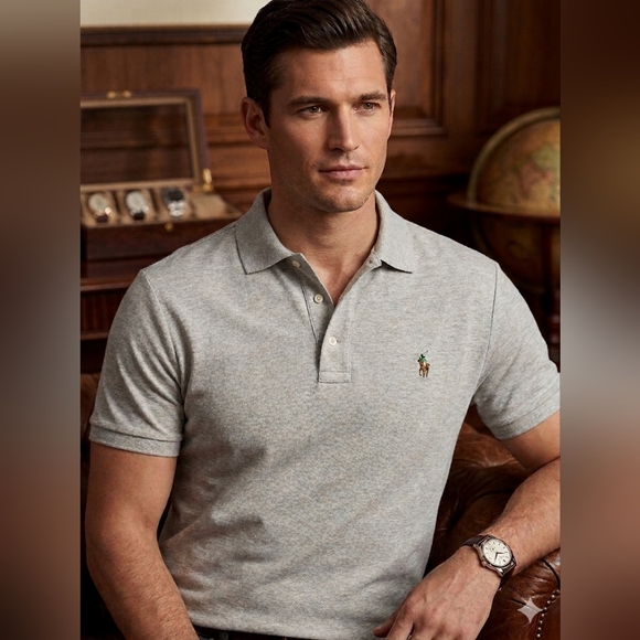 Ralph Lauren Other - Polo Ralph Lauren Men's Custom Slim Fit Polo Shirt Heather Grey XXL